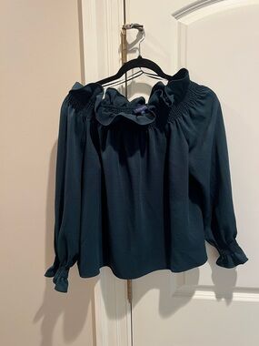 Avon Lane by Tuckernuck Women's Off-Shoulder Ruffle Blouse - Deep Teal